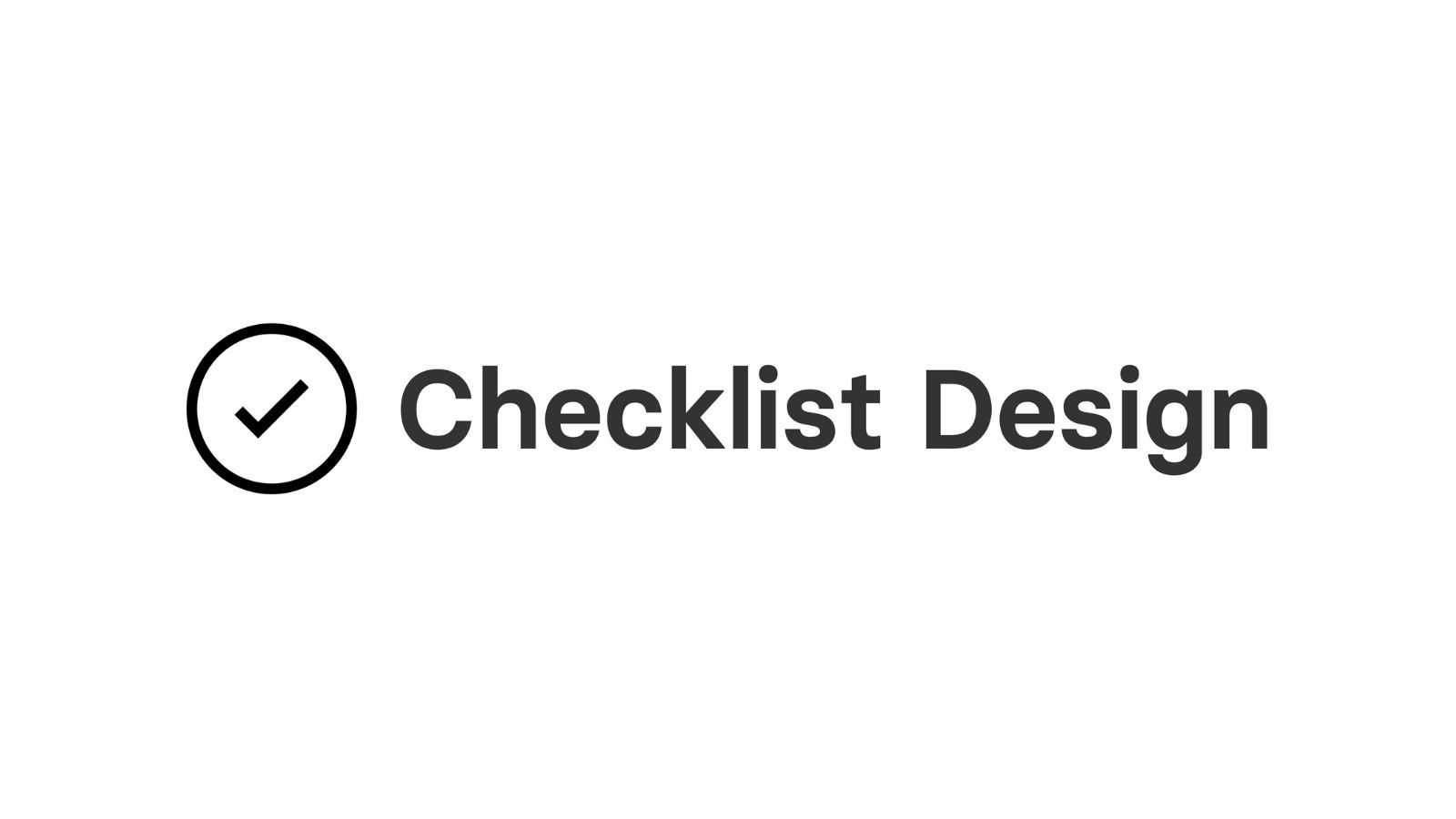 Checklist Design