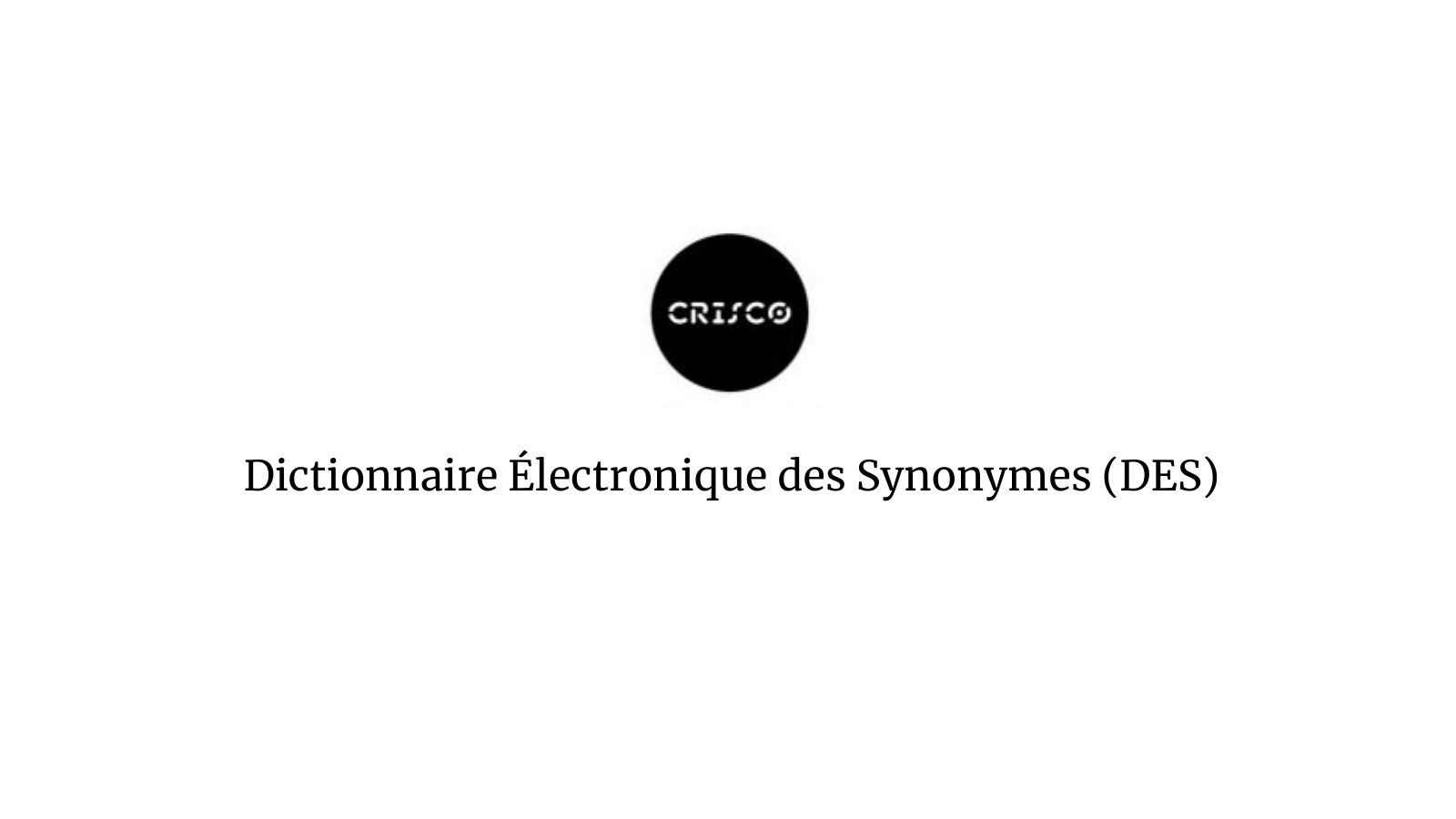 Dictionnaire des synonymes